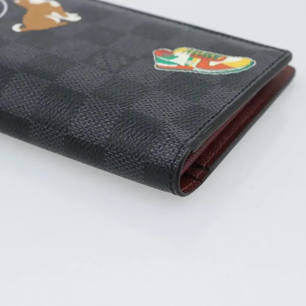 Louis Vuitton Damier Graphite Porte Feuille Brother Long Wallet Black